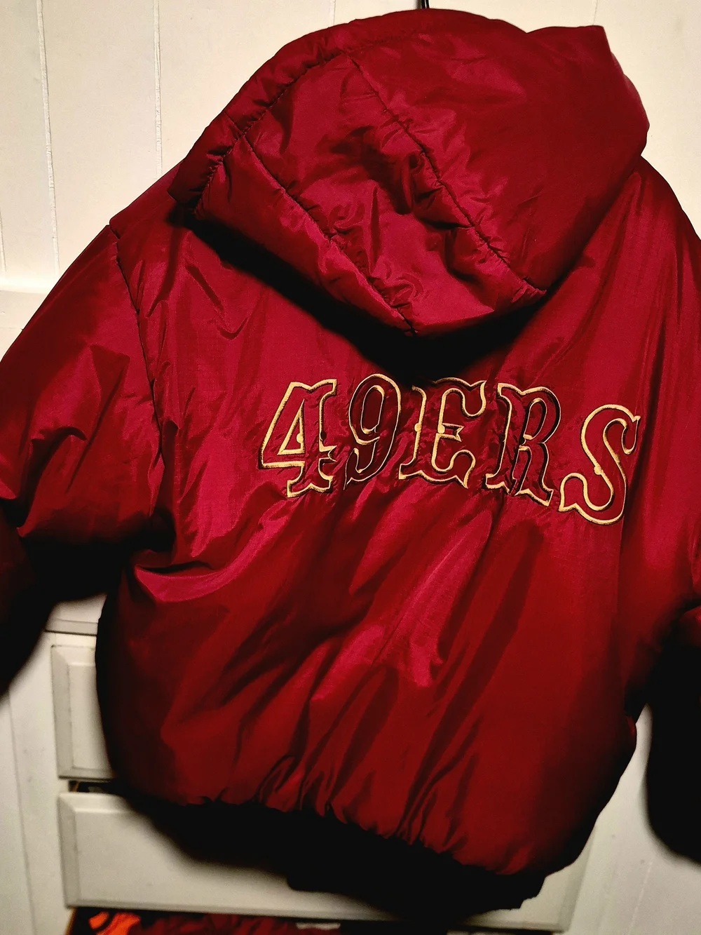 VTG 90s San Francisco 49ers Pro Player Reversible Puffer Jacket Size L NFL